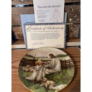Vintage The Lord Is My Shepherd Collector Plate G.S. George Cicely Mary Baker